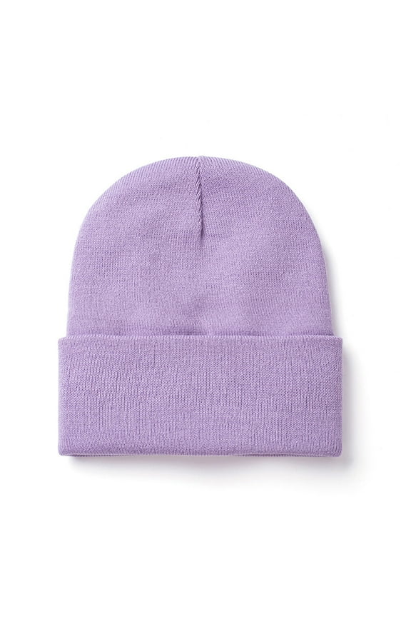 KkSLirnhs Winter Hats for Women Knetted Pink on Clearance Satin Lined Beanie Hats for Men Women Winter Warm Knitted Cuffed Silk Lined Slouchy Skull Cap Purple One Size
