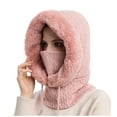 thumbnail image 1 of KkSLirnhs Winter Hats for Women with Ear Flaps Fashion Women Casual Scarf Pullover Cap Windproof Warm Face Mask Weave Hat Pink One Size, 1 of 1
