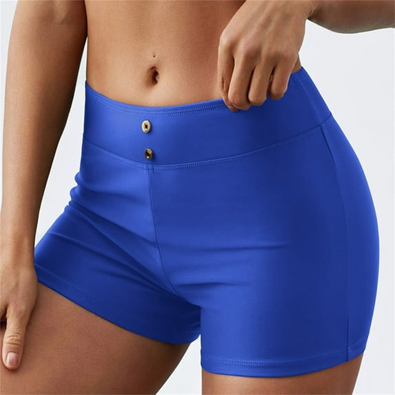 KkSLirnhs Womens Swim Trunks for Women High Waisted Plus Size Quick Dry Swim Pants Swim Shorts Swimsuit Bottom Swimwear Bathing Suits Tankini Bikini Blue S