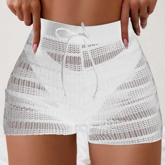 KkSLirnhs Womens Swim Trunks for Women High Waisted Plus Size Quick Dry Swim Pants Swim Shorts Swimsuit Bottom Swimwear Bathing Suits Tankini Bikini White S
