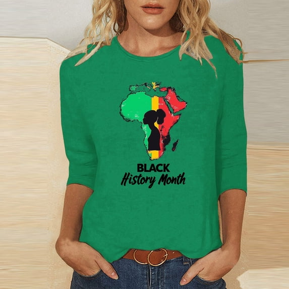 KkSLirnhs Womens Tops under $10 Women's Trendy Tees Casual Crewneck 3/4 Sleeve Loose T Shirt Ladies Blouses Shirts S Green