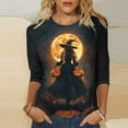 thumbnail image 1 of KkSLirnhs Womens Tops under $5 Women's Blouse Dressy Tees Casual CrewNeck 3/4 Sleeve Loose T Shirt Ladies Blouses Shirts XXXXL Multicolor, 1 of 5