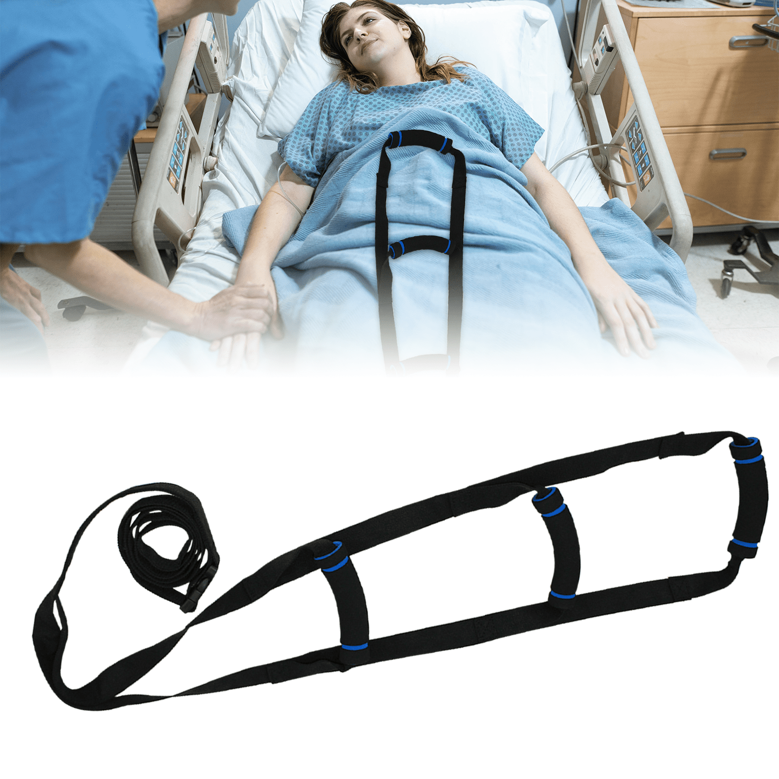 KkaFFe Bed Ladder Assist Injuries Seniors Elderly Adjustable Rail Strap Patient Pull up Device with Soft Handles Walmart