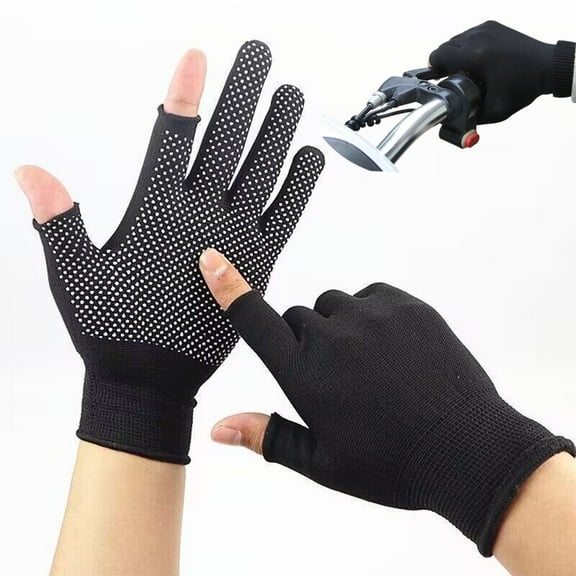 KkaFFe Non-Slip Half-Finger Exercise Gloves Lightweight Men and Women Breathable Outdoor Gloves for Construction Nylon Fitness Cycling Motorcycle Gloves Black,1 Pair