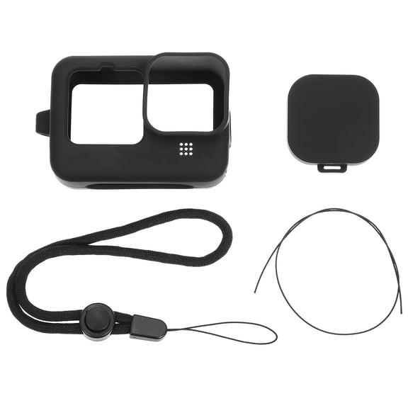 OULII 1Set Sports Camera Case Black Silicone Cover Lens Protector Dustproof Durable