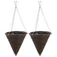 thumbnail image 1 of Kkewar 2Pcs Pointed Hanging Flower Basket Woven Hanging Flower Arrangement Basket, 1 of 10