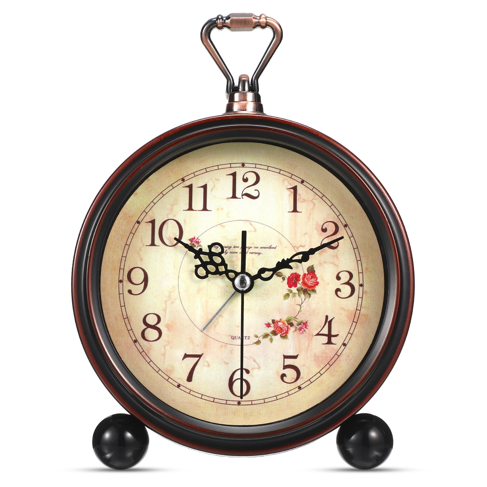 Kkewar Silent Table Clock,Vintage Style Alarm Clock Silent Antique