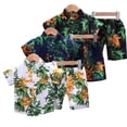 thumbnail image 1 of Kkkded Boys Hawaiian 2 Piece Outfits for Toddler Baby Cotton Short Sleeve Shirt and Shorts Sets Summer Clothing 1-4T, 1 of 9