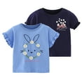 thumbnail image 1 of Kkkded 1-8T Girls Summer Printed T-Shirts for Toddler Kids Short Sleeve Graphic Tees Tops Baby Cute Soft Cotton Bottom Shirts for Girls, 1 of 9