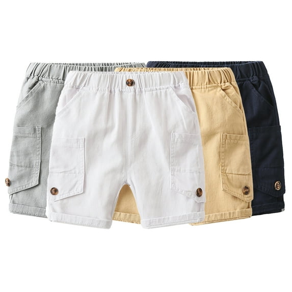 Kkkded 1-8Years Kids Baby Boys Shorts Pants Little Boys Summer Shorts Toddler Elastic Shortie Shorts Cotton Solid Color Casual Shorts Pants