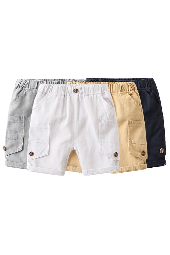 1-8Years Kids Baby Boys Shorts Pants Little Boys Summer Shorts Toddler Elastic Shortie Shorts Cotton Solid Color Casual Shorts Pants