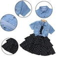 thumbnail image 1 of Kkkded 4-12Years Girls 2Pcs Dresses Outfits for Kids Toddler,Little Big Summer Casual Fashion Teen Short Sleeve Denim Jacket and Printed Slip Dress Clothing Set, 1 of 6