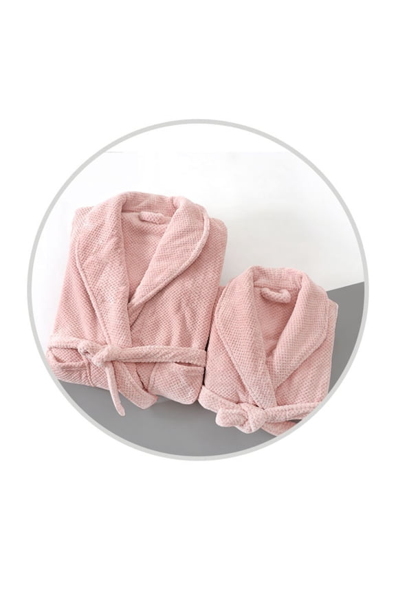 5-15Years Boys Girls Night-Robe Long Bathrobe Juniors Flannel Robe Solid Color Warm Sleepwear with Autumn Winter for Youth Juniors Teen Children Boys Girls