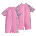 thumbnail image 1 of Kkkded Baby Kids One Piece Swimsuits for Girls Boys Rash Guard Sets Water Sport Short Bathing Suits Upf 50+ Sun Protection Swimwea with Zip Size 3-10T, 1 of 8