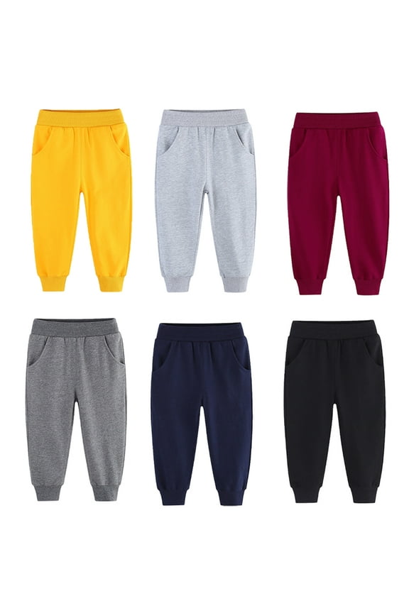 Baby Kids Sweatpants Pants for Girls Boys,1-9Years Toddler Little Boys Jogger Pants Active Athletic Sweats Pants Elastic Sport Pants Toddler Boys Spring Summer Lounge Pants