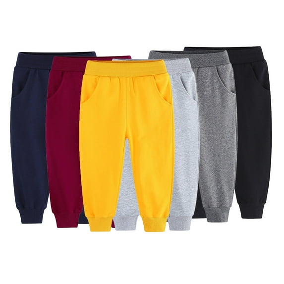 Kkkded Baby Kids Sweatpants Pants for Girls Boys,1-9Years Toddler Little Boys Jogger Pants Active Athletic Sweats Pants Elastic Sport Pants Toddler Boys Spring Summer Lounge Pants