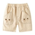 thumbnail image 1 of Kkkded Boys Cargo Shorts for Kids Baby Summe Cotton Shorts Casual Shorts Casual Elastic Shorts with Pockets for 2-10Years, 1 of 7