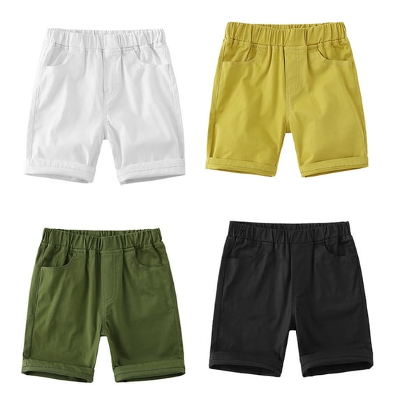 Kkkded Boys Girls Summer Shorts for Toddler Kids,Unisex Baby Stylish Summer Cotton Pocket Short Pant Elastic Shorts for 1-10Years