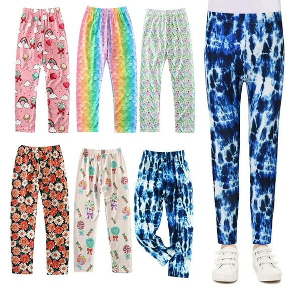 Kkkded Girls Printed Leggings Pants for Baby Kids,3-10Years Toddler Flower Tights Print Pants Trousers Sports Underpants