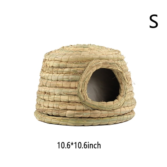 Kkkded Grass House for Rabbits,Rabbit Bunny Grass House/Rabbit Hideout / Hand Crafted Natural Grass Hideaway