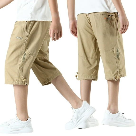 Kkkded Kids Baby Cotton Shorts Shortie for Boy Sweatpants Shorts Pants Summer Elastic Solid Color Shorts Pants Five Pants for Boys 8-15Years