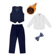 thumbnail image 1 of Kkkded Kids Teen Boys Formal Suits 4 Piece Fleece Slim Fit Dresswear Suit Set Boys Suits Teen Boy Tuxedo Set Suits for Boys 5-16T, 1 of 8
