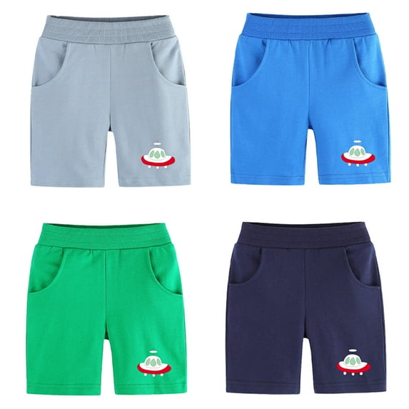 Kkkded Kids Toddler Boys Shorts Pants Baby Summer Cotton Shorts Athletic Elastic Five-Quarter Pant Casual Pants with Pockets for 1-9Years