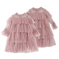 thumbnail image 1 of Kkkded Little Girlss Sequin Mesh Tull Dress for Baby Kids Long-Sleeved Tulle Party Ball Gown Spring Summer Mesh Princess Dresses for Girlss 2-8 Years, 1 of 9