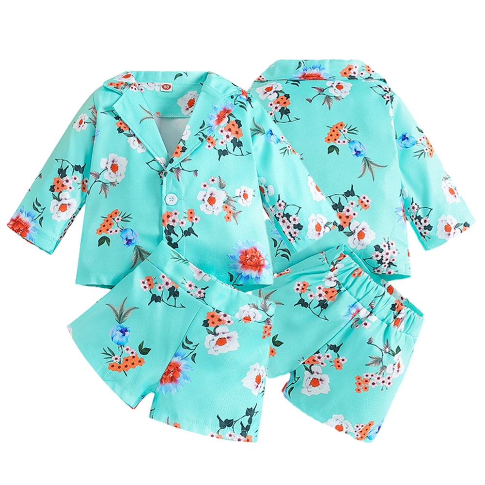 Kkkded Newborn Baby 2 Piece Outfits for Girls Button Front Long Sleeve