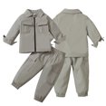 thumbnail image 1 of Kkkded Newborn Baby Boys Jogger Clothes Set Solid Long Sleeve Pocket Tops and Cargo Pants 2PCS Outfits for Spring Fall Size 6M -3T, 1 of 8