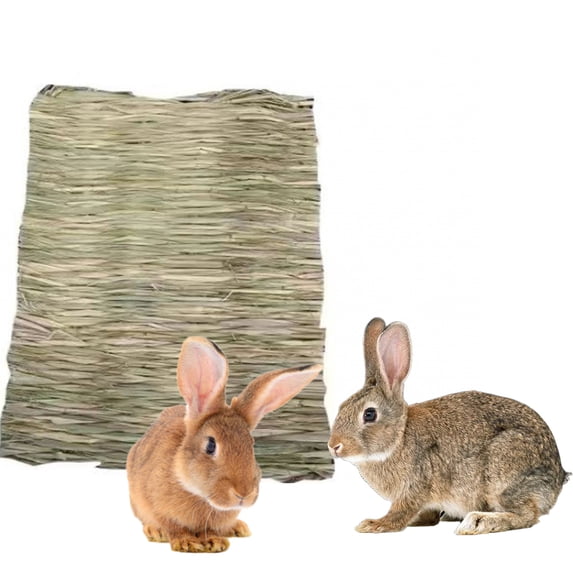 Kkkded Rabbit Grass Mat Bunny Sleeping Bed Chew Mat Woven Natural Straw Mat Comfortable Pet Foot Mat