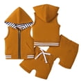 thumbnail image 1 of Kkkded Toddler Baby Boys Summer Sweatshirt Set Hoodie Sleeveless Sweatsuit Zipper Top+ Solid Color Shorts Sets Newborn Cotton Outfit Clothes for 3m-3year, 1 of 10