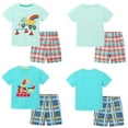 thumbnail image 1 of Kkkded Toddler Kids Boys 2PCS Summer T-Shirt Short Outfit Set 2T-7T Baby Short Sleeve Cotton Cute Tees + Short Pants Summer Casual Two-piece Outfit, 1 of 8
