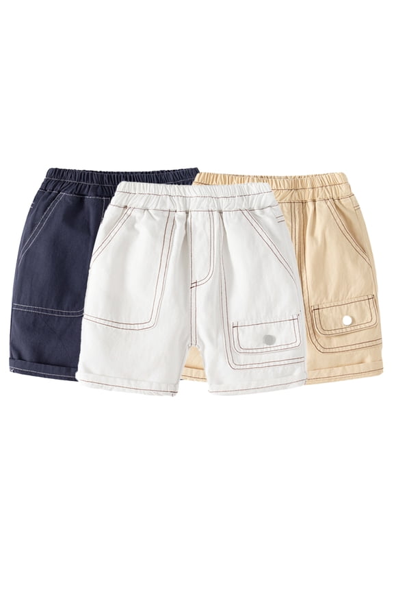 Kids Baby Toddler Boys Shorts Summer Solid Color Cotton Shorts Elastic Shortie Shorts Casual Jogger Shorts Pants,Size 1-8Years