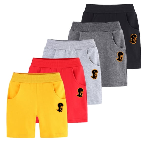 Kkkded Toddler Kids Boys Girls Summer Cotton Shorts Elastic Waist Sweat Five Pants Casual Cartoon Sports Fashion for 1-9 Years