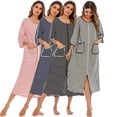 thumbnail image 1 of Kkkded Women Striped Pajamas Clothes Pjs with Pocket U-Collar Sleepwear Night-Robe Cardigan Large Size Loungewear S-XXL, 1 of 6