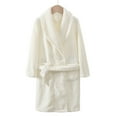 thumbnail image 1 of Kkkded Youth Boys Girls Night-Robe Solid Color Warm Sleepwear Long Bathrobe Juniors Flannel Robe with Autumn Winter Teen Long Sleeve Robe for 5-15 Yeas, 1 of 8