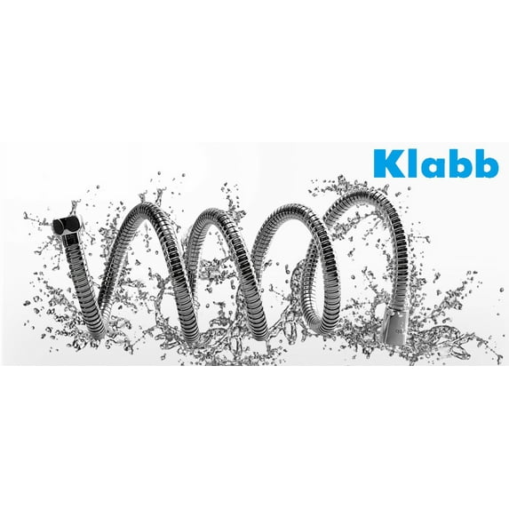Klabb W-245 Chrome Stainless Steel with Brass Insert and Nut 96" Handheld Shower Hose