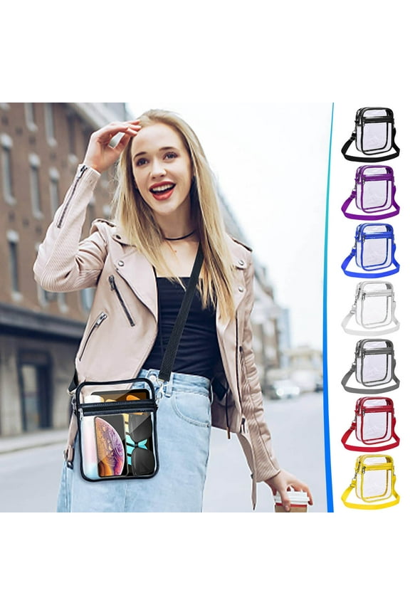Clear Fanny Pack Stadium Approved Sling Bag Large Capacity Crossbody Bag for Men Women, Transparent Purse Chest Bags Fashionable Casual One Shoulder Storage Backpack for Sports Travel
