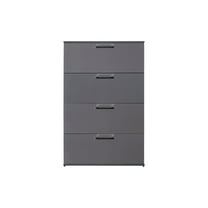 Klair Living Bliss Glossy 4-Drawer Engineered Wood Jumbo Chest in White