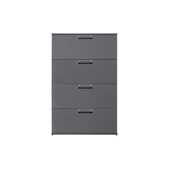 Klair Living Bliss Glossy 4-Drawer Engineered Wood Jumbo Chest in White