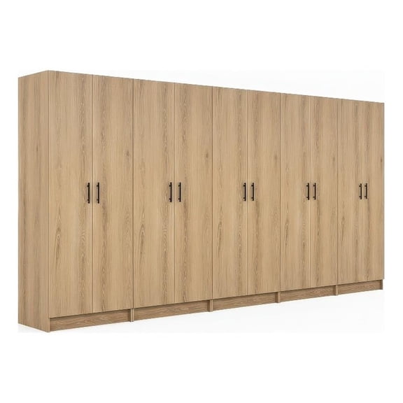 Klair Living Modex Multi-Purpose Utility Storage Cabinet (5-Piece Set) in Oak