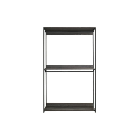 Klair Living Monica 47.2" Wood Walk-in Closet Organizer with Shelf - Rustic Gray