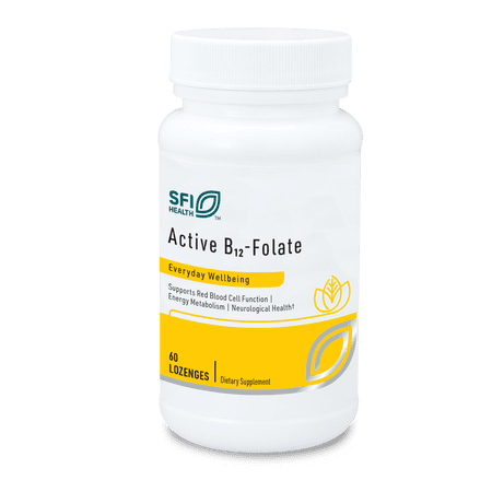 Klaire Labs SFI Health Active B12 - Folate Supplement - Dissolvable Lozenge with Methyl Folate & Vitamin B12 Methylcobalamin - Highly Absorbable - Support Healthy Mood, Energy & Cognition (60 Count)