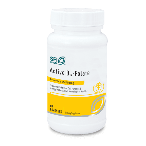 Klaire Labs SFI Health Active B12 - Folate Supplement - Dissolvable Lozenge with Methyl Folate & Vitamin B12 Methylcobalamin - Highly Absorbable - Support Healthy Mood, Energy & Cognition (60 Count)