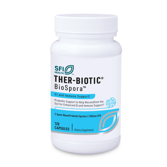 Klaire Labs SFI Health Biospora Probiotic - Bacillus Coagulans & Subtilis 2 Billion CFU for Digestive & Immune Support - Soil-Based, Shelf-Stable Spore Forming Probiotic for Men & Women (120 Capsules)