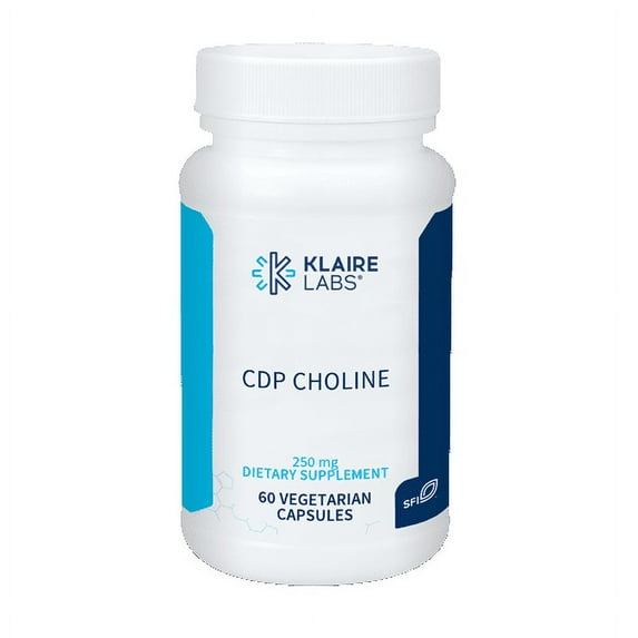Klaire Labs SFI Health CDP Choline 250mg - Soy-Free Choline Supplements - Cognizin Citicoline to Help Support Memory, Focus & Attention - Bioavailable Active Form, Hypoallergenic (60 Capsules)