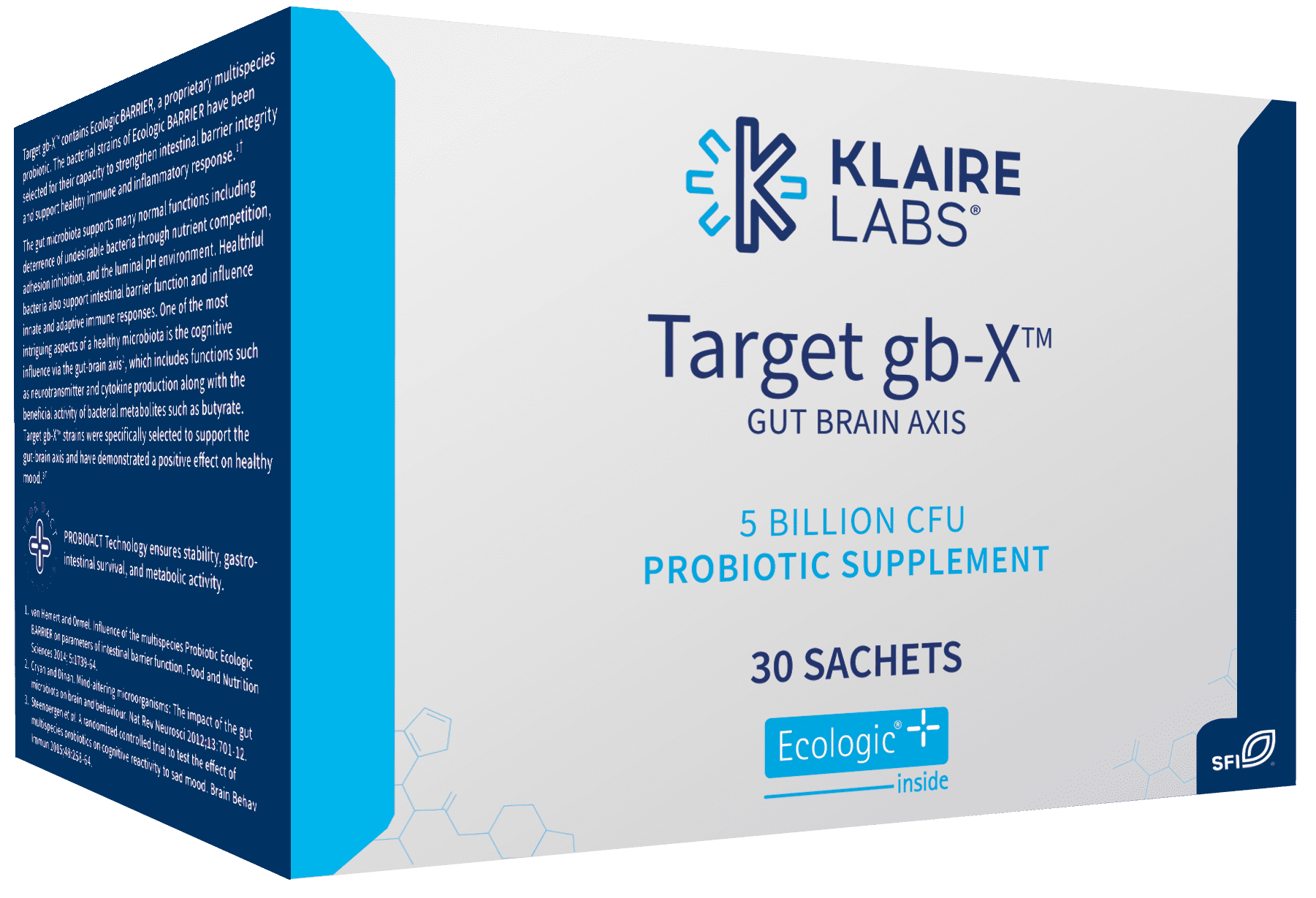 Mood Probiotic Powder - Klaire Labs Target gb-X with Bifidobacterium & Lactobacillus, Clinically Demonstrated to Promote Positive Mood, Shelf-Stable & Hypoallergenic for Men & Women (30