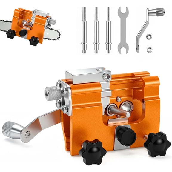 Klam Pero Chain Sharpener,Chain Saw Sharpener Tool,Chainsaw Sharpener,Portable Hand Crank Chainsaw Chain Sharpener Set,Portable Household Hardware Tool for Chain Sharpening
