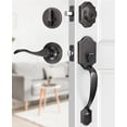 thumbnail image 1 of Klamerit Oil Rubbed Bronze Front Door Lock Set, Keyed Entry Door Handle with Deadbolt for Home Security, Reversible Left/Right-Hand, Adjustable Latch, 1 of 9
